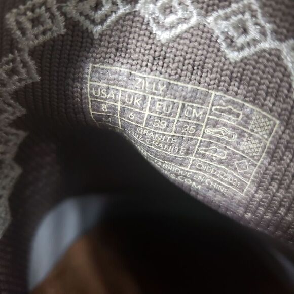 Earth Origins Shoes 8 Medium Embroidered Knit Slip On Mules Zilly Granite - Picture 9 of 12